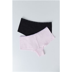 Pack 2 bragas bóxer negro, rosa