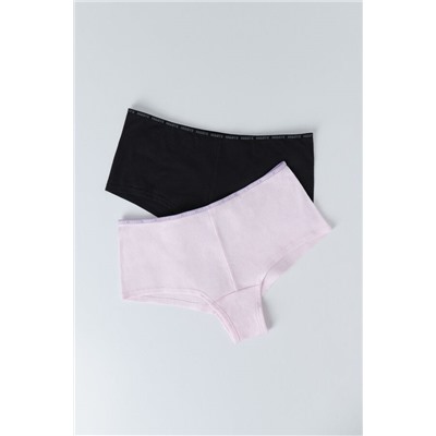 Pack 2 bragas bóxer negro, rosa