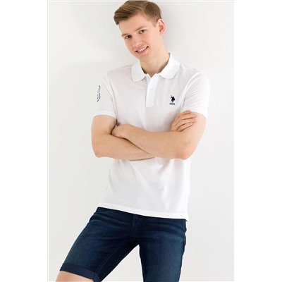 Erkek Beyaz Basic Polo Yaka Tişört