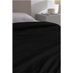 Manon King Size %100 Pamuk Ranforce Düz Nevresim - Siyah