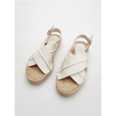Espadrilles mit Obermaterial aus Leder