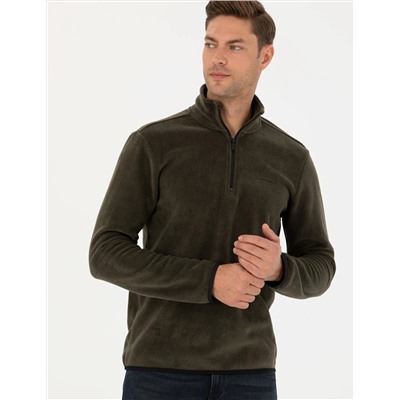 Koyu Haki Regular Fit Sweatshirt
