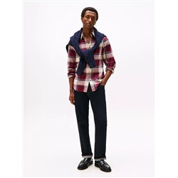 Slim Fit Check Stretch Herringbone Shirt