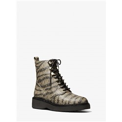Haskell Animal Print Logo Canvas Boot