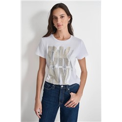 DKNY SHADOW GLITTER TEE
