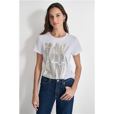 DKNY SHADOW GLITTER TEE
