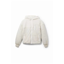 Chaqueta acolchada borreguito capucha