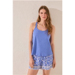 Camiseta tirantes algodón azul claro