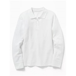 Uniform Long-Sleeve Pique Polo for Girls