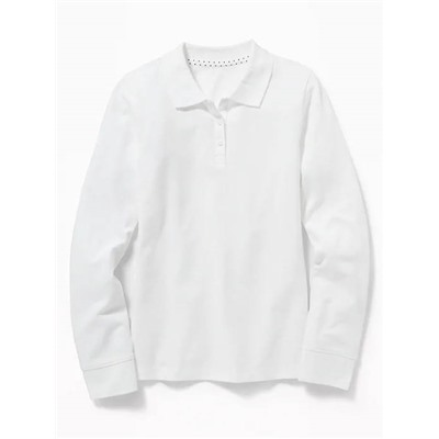 Uniform Long-Sleeve Pique Polo for Girls