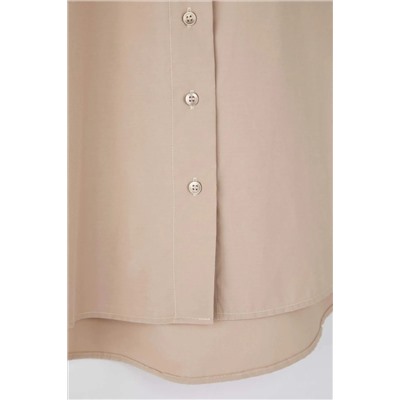 Vizon Loose Fit Basic Pamuklu Uzun Kollu Dokuma Büyük Beden Gömlek TBBSS22GO0319
