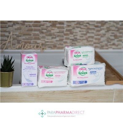 Love&Green Fuites Urinaires - Serviettes Hypoallergéniques - Extra x10