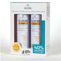 Heliocare PACK Duplo 360 Pediatrics Transparent Spray 40% descuento en 2ª unidad