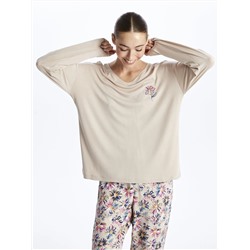 LC Waikiki V Yaka Çiçekli Uzun Kollu Kadın Pijama Takımı, LCW DREAM                                            
                                            V Yaka Çiçekli Uzun Kollu Kadın Pijama Takımı