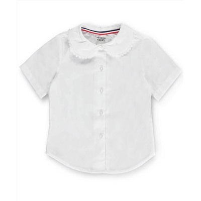 FRENCH TOAST BIG GIRLS’ S/S PETER PAN LACE TRIM BLOUSE