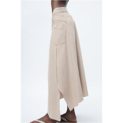 ZW ASYMMETRIC FRAYED SKIRT
