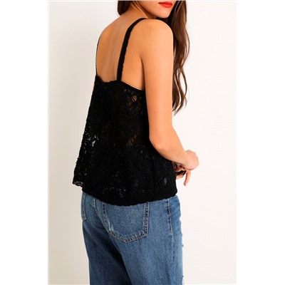 Top de encaje Negro