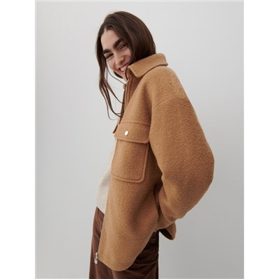 Hemdjacke aus Wollmischung