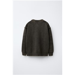 ACID WASH KNIT SWEATER
