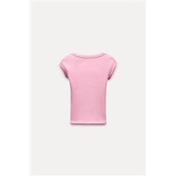 RIBBED ROUND NECK T-SHIRT