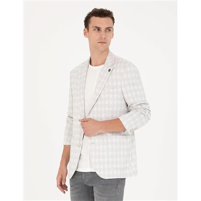 Açık Gri Slim Fit Ceket