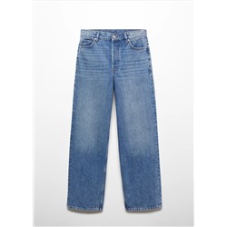 Jeans wideleg loose tiro medio