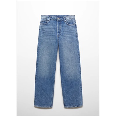 Jeans wideleg loose tiro medio