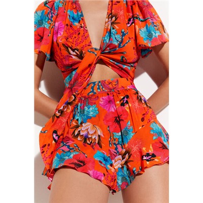 Blusa anudada corales