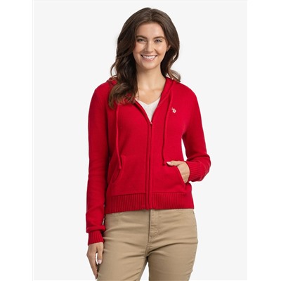 ZIP UP SWEATER WITH HOOD