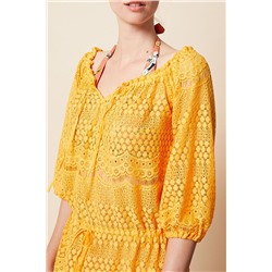Vestido de playa de encaje Fabulous Amarillo sol
