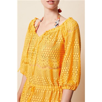 Vestido de playa de encaje Fabulous Amarillo sol