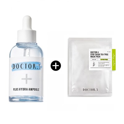 Hi-Moisture Plus Hydra Ampoule + Stay Calm Tea Tree Mask Sheet 1ea, Увлажняющая сыворотка-бустер