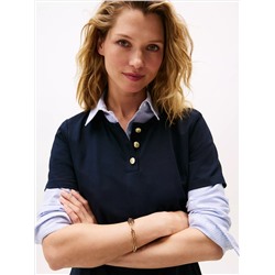 Gold-Button Belted T-Shirt Dress