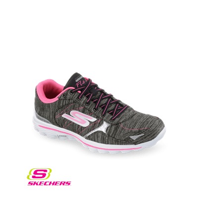 Skechers GOwalk2 Flash Linear Women's Walking Shoe Black/Hot Pink
