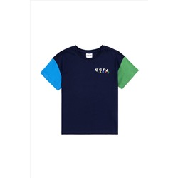 Erkek Çocuk Lacivert Oversize Bisiklet Yaka Tişört