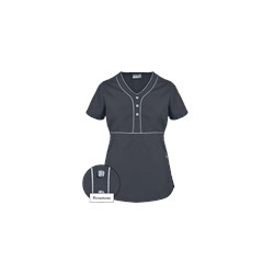 Butter-Soft Scrubs by UA™ Empire Waist Y-Neck Top w/ Rhinestone Detail