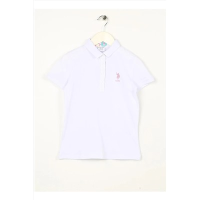 U.S. Polo Assn., Düz Beyaz Kız Çocuk T-shirt Tp01-ıy023