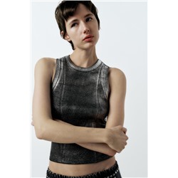 RIBBED METALLIC T-SHIRT