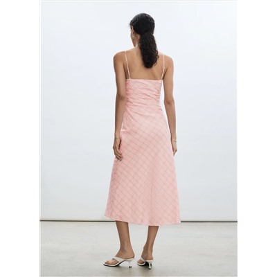 Vestido midi estampado cuadros