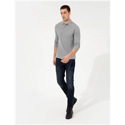 Gri Melanj Slim Fit Basic Sweatshirt