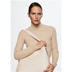Vestido canalé cuello vuelto -  Mujer | MANGO OUTLET España