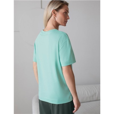 Футболка с принтом свободная эластичная из премиального хлопка