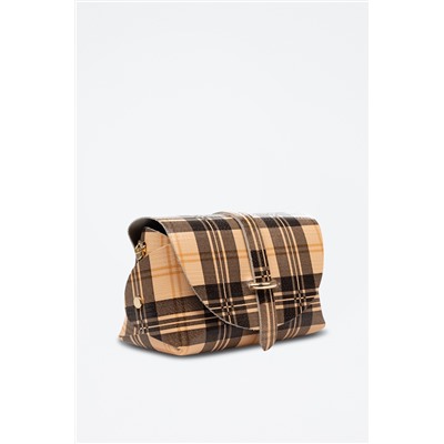 Bandolera de piel Aurora Beige y negro - Firenze Artegiani