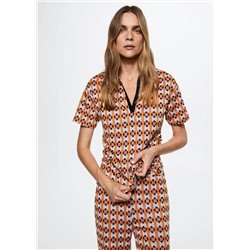 Pantalón estampado retro -  Mujer | MANGO OUTLET Melilla