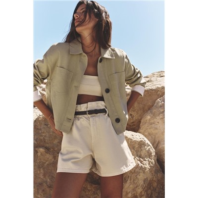 CHAQUETA CORTA CON LINO