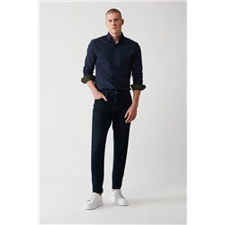 Avva Erkek Lacivert Eskitme Yıkama Esnek Slim Fit Dar Kesim Jean Pantolon B003521