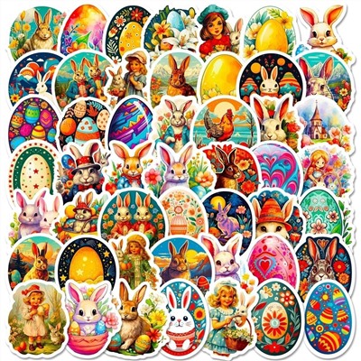 Пасхальные наклейки 50 шт ( не повторяются)