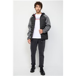 Anorak con capucha Negro y gris