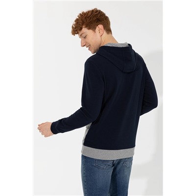 Erkek Lacivert Kapüşonlu Sweatshirt