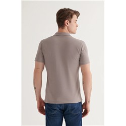 Koyu Vizon %100 Pamuk Serin Tutan Polo Yaka T-Shirt